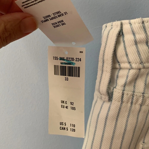 Abercrombie & Fitch size 33 16 R curve love the loose high rise jeans white blue - Picture 8 of 12